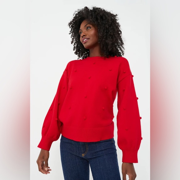Hyacinth House Sweaters - Tuckernuck Hyacinth House Red Pom Pom Melinda Crewneck Sweater